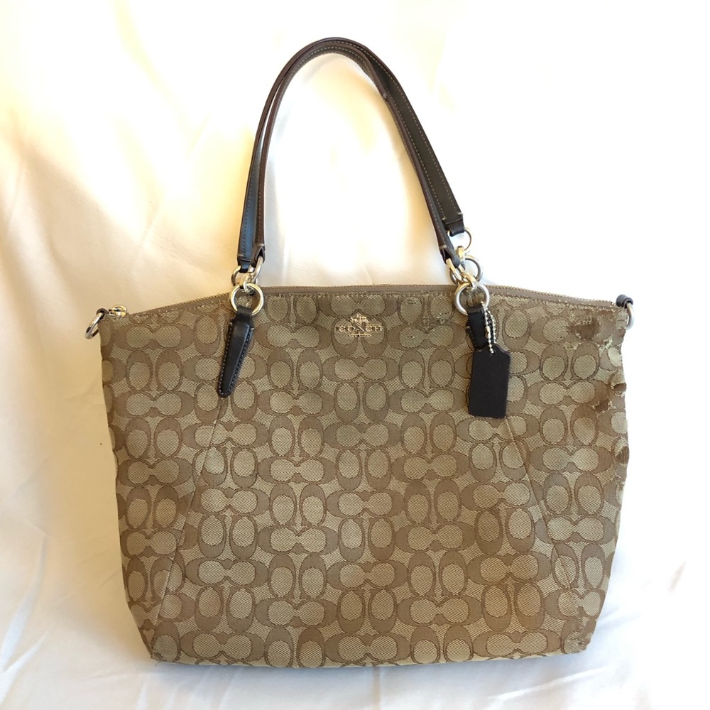 Authentic Coach Signature monogram shoulder bag